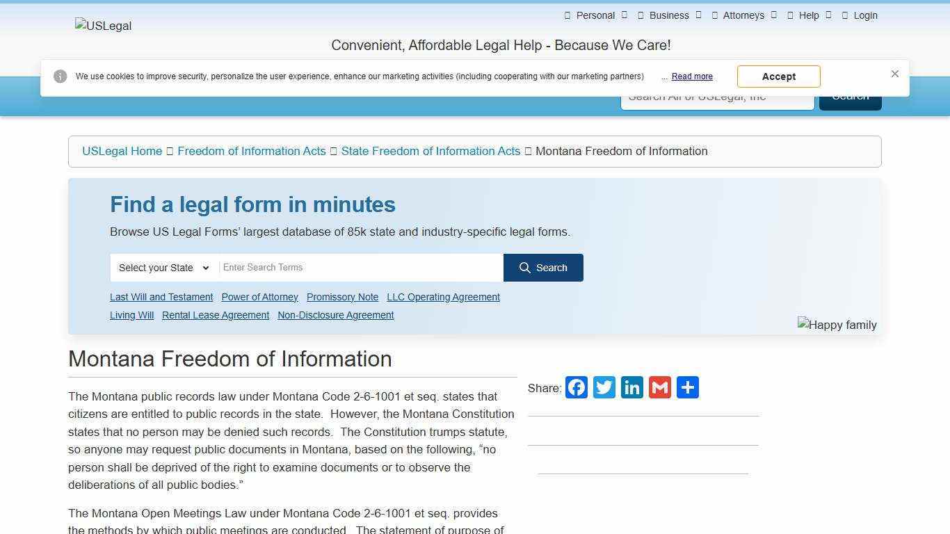 Montana Freedom of Information – Freedom of Information Acts